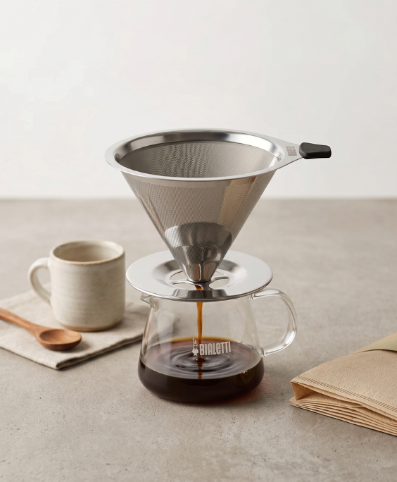 Bialetti Pour Over – Stainless Steel Double Mesh Coffee Filter